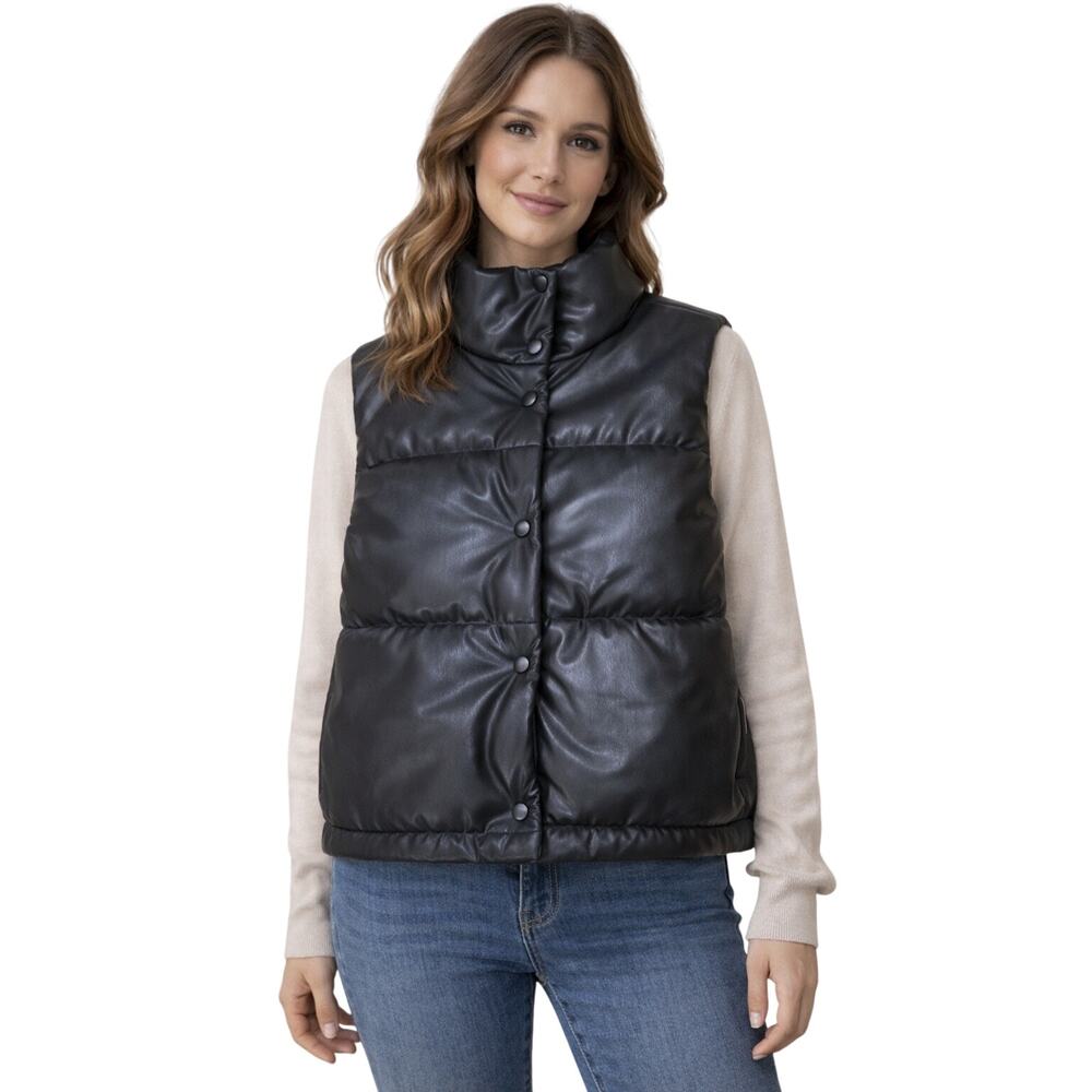 No Boundaries Matte Black Puffer Vest Large